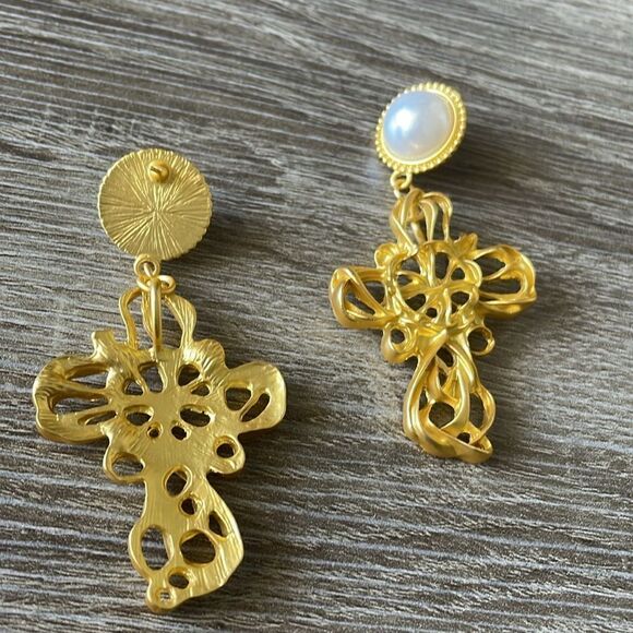 Vintage cross earrings  N226 - Picture 3 of 4